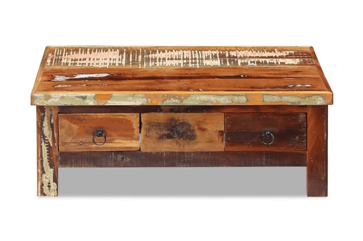 Soffbord med lådor massivt återvunnet trä 90x45x35 cm - Brun - Möbler - Bord & matgrupp - Soffbord