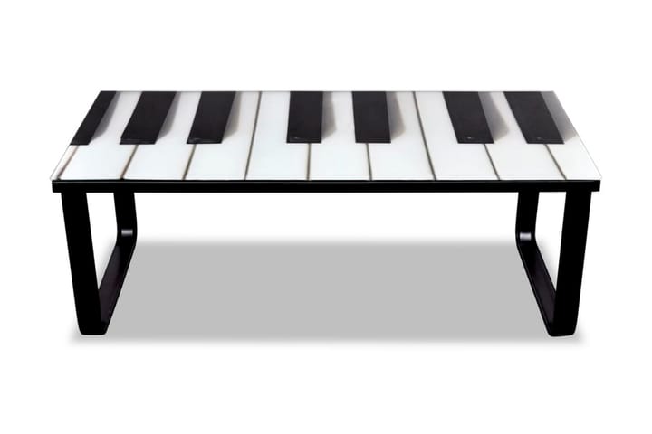 Soffbord med pianotryck glasskiva - Flerfärgad - Möbler - Bord & matgrupp - Soffbord