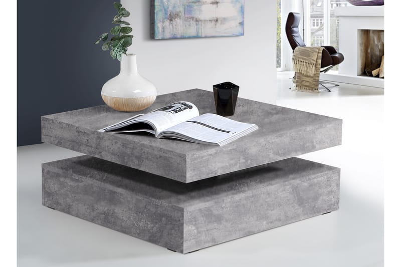 Soffbord Mesne 78 cm med Förvaring Hylla - Betonggrå - Möbler - Bord & matgrupp - Soffbord