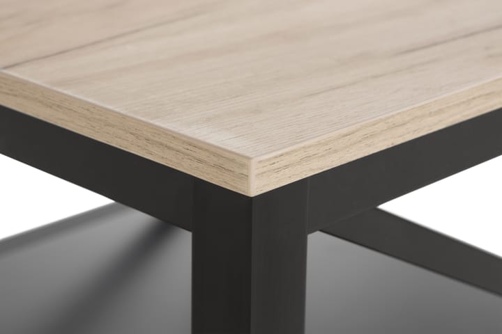 Soffbord Mikael 80 cm med Förvaring Hyllor - Ek/Svart/Grå - Möbler - Bord & matgrupp - Soffbord