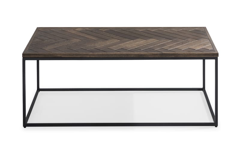 Soffbord Narses 120 cm Fiskbensmönster - Mörk Trä|Svart - Möbler - Bord - Marmorbord
