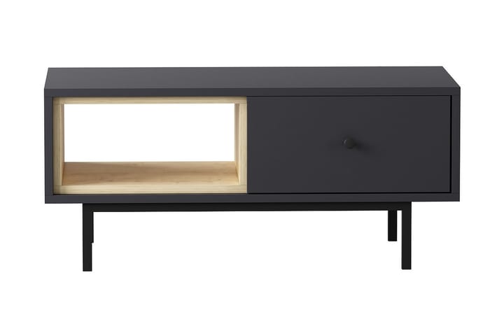 Soffbord Naturelia 90 cm med Förvaring Hylla + Lucka - Antracit/Svart - Möbler - Bord & matgrupp - Soffbord