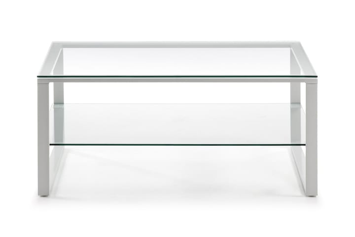 Soffbord Navis 90 cm - Glas/Vit/Ljusgrå - Möbler - Bord & matgrupp - Soffbord