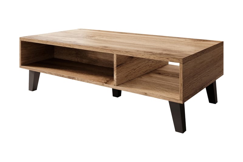 Soffbord Navsari 110 cm med Förvaring Hyllor - Ekfärg/Antracit - Möbler - Bord & matgrupp - Soffbord