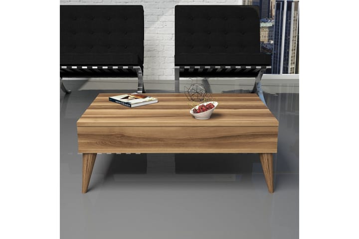 Soffbord Nyarai 90 cm med Förvaring Hylla - Valnötsbrun - Möbler - Bord & matgrupp - Soffbord