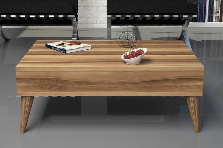 Soffbord Nyarai 90 cm med Förvaring Hylla - Valnötsbrun - Möbler - Bord & matgrupp - Soffbord