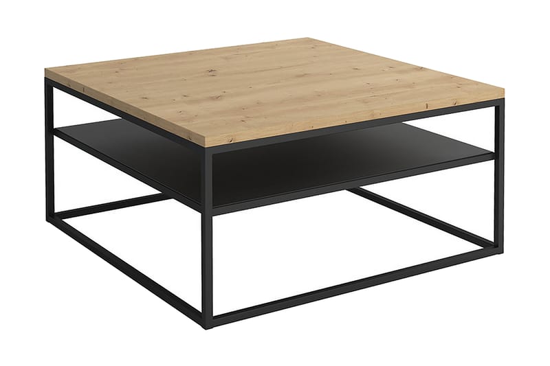 Soffbord Oswestry 85 cm med Förvaring Hylla - Ekfärg/Svart - Möbler - Bord & matgrupp - Soffbord
