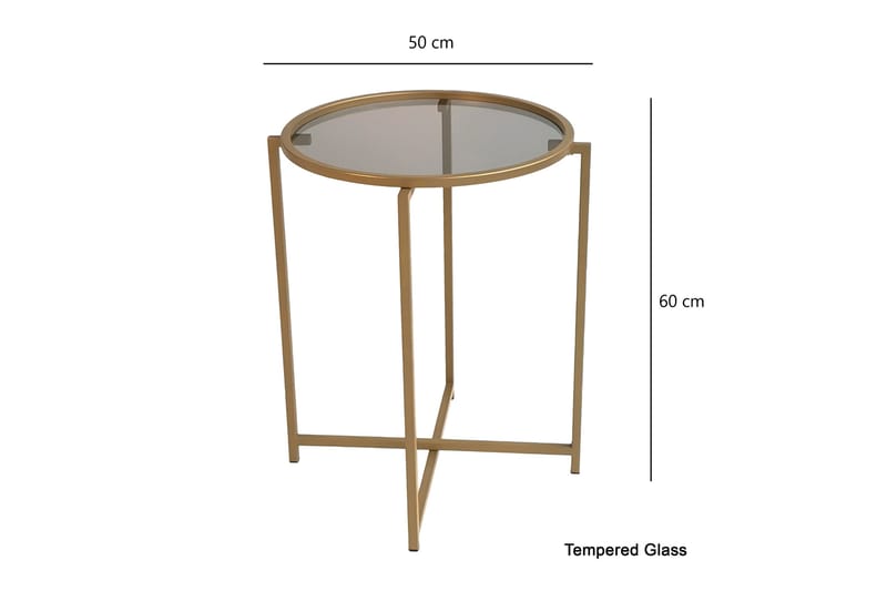 Soffbord Paprendre 50 cm Runt 2-pack - Guld/Rökfärgat - Möbler - Bord & matgrupp - Soffbord
