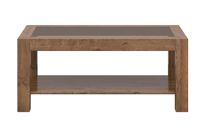 Soffbord Parlero 106 cm med Förvaring Hylla - Glas/Ekfärg - Möbler - Bord & matgrupp - Soffbord