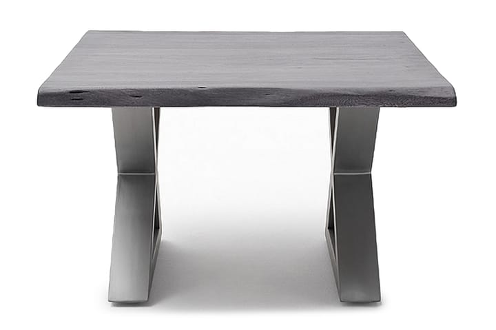 Soffbord Pomaire 75 cm Ben X-form - Akacia/Grå/Stål - Möbler - Bord & matgrupp - Soffbord
