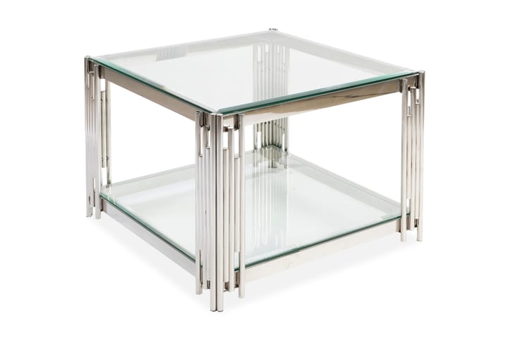 Soffbord Prato 70 cm med Förvaring Hylla Glas/Krom - Stenexpo - Möbler - Bord & matgrupp - Soffbord