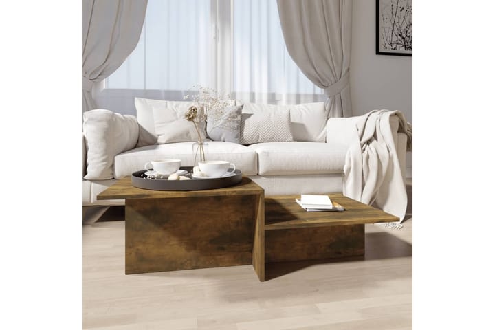 Soffbord rökfärgad ek 111,5x50x33 cm konstruerat trä - Brun - Möbler - Bord & matgrupp - Soffbord