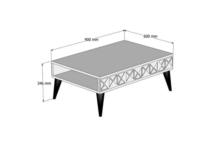 Soffbord Raffaldt 90 cm med Förvaring Hylla - Valnötsbrun - Möbler - Bord & matgrupp - Soffbord