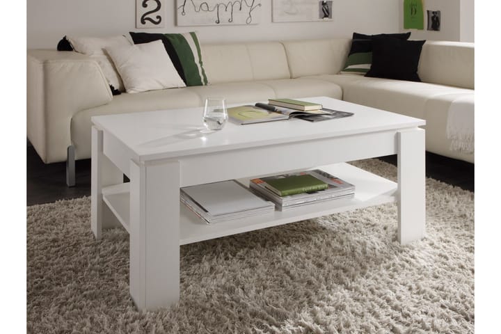 Soffbord Rifallet 110 cm med Förvaring Hylla - Vit - Möbler - Bord & matgrupp - Soffbord