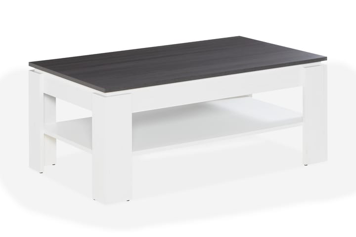 Soffbord Rifallet 110 cm med Förvaring Hylla - Vit/Mörkgrå - Möbler - Bord & matgrupp - Soffbord