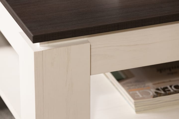 Soffbord Rifallet 110 cm med Förvaring Hylla - Vit/Mörkgrå - Möbler - Bord & matgrupp - Soffbord
