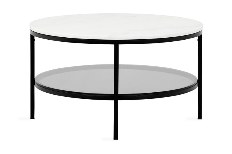 Soffbord Riseine 80 cm Runt Marmor - Vit/Svart - Möbler - Bord & matgrupp - Avlastningsbord & sidobord - Brickbord & småbord