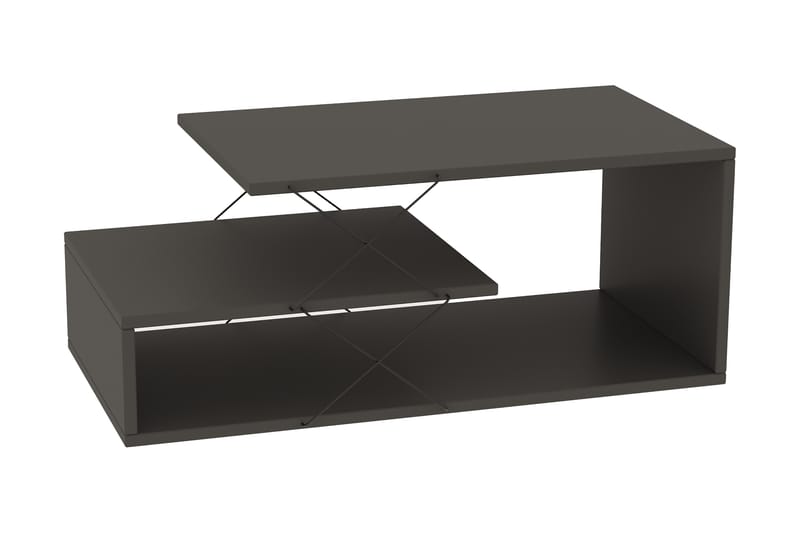 Soffbord Roura 100 cm med Förvaring Hylla - Antracit/Svart - Möbler - Bord & matgrupp - Soffbord