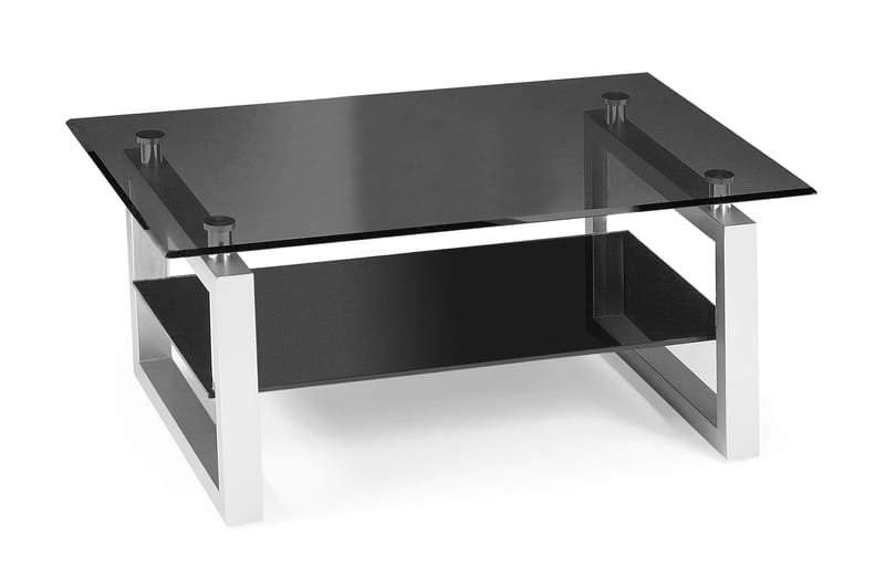 Soffbord Sala 110 cm med Förvaring Hylla Glas/Svart - Glas/Svart/Vit - Möbler - TV- & Mediamöbler - TV-möbelset