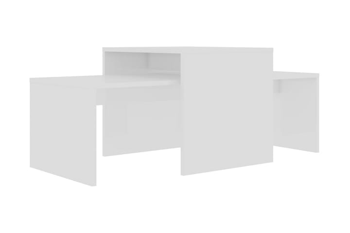 Soffbord set vit högglans 100x48x40 cm spånskiva - Vit - Möbler - Säng - Sängram & sängstomme