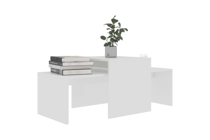 Soffbord set vit högglans 100x48x40 cm spånskiva - Vit - Möbler - Bord & matgrupp - Soffbord