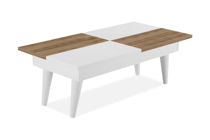 Soffbord Shaneka 90 cm Schackmönstrat - Vit/Valnötsbrun - Möbler - Bord & matgrupp - Soffbord