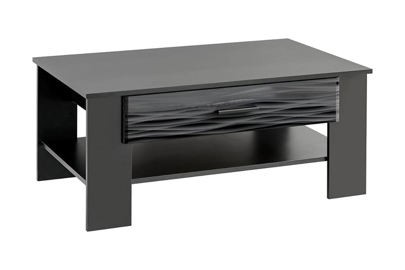 Soffbord Shepley 105 cm med Förvaring 2 Lådor + Hylla - Svart - Möbler - Bord & matgrupp - Soffbord