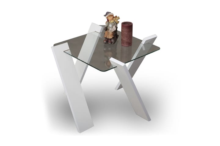 Soffbord Skoglund Mini 57 cm - Glas/Vit - Möbler - Bord & matgrupp - Soffbord