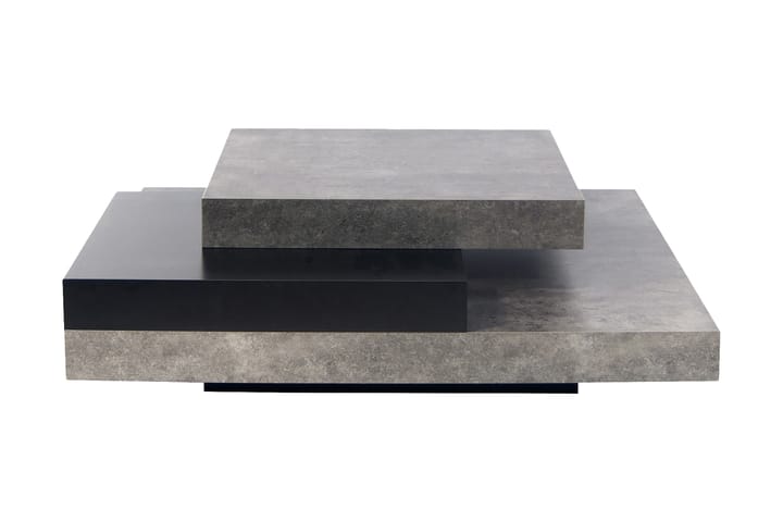 Soffbord Slate 90 cm med Förvaring Hylla - Betonggrå/Svart - Möbler - Bord & matgrupp - Soffbord