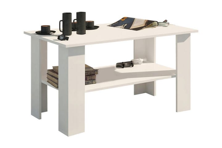 Soffbord Sollas 120 cm med Förvaring Hylla - Vit - Möbler - Bord & matgrupp - Soffbord
