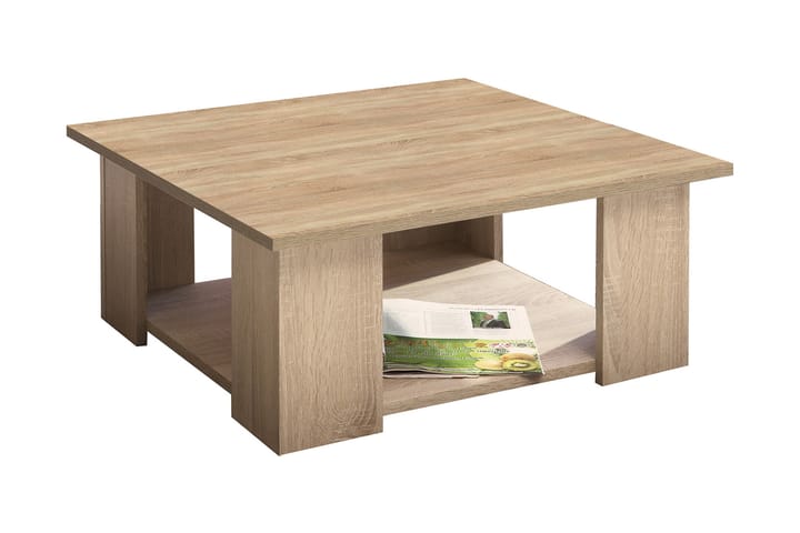 Soffbord Square 67 cm med Förvaring Hylla - Brun - Möbler - Bord & matgrupp - Soffbord