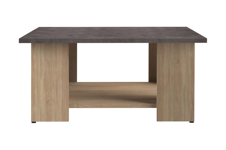 Soffbord Square 67 cm med Förvaring Hylla - Brun/Betonggrå - Möbler - Bord & matgrupp - Soffbord