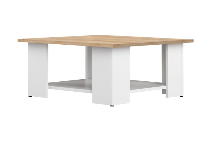 Soffbord Square 67 cm med Förvaring Hylla - Trä/Vit - Möbler - Bord & matgrupp - Soffbord
