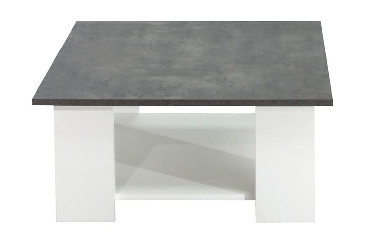 Soffbord Square 67 cm med Förvaring Hylla - Vit/Betonggrå - Möbler - Bord & matgrupp - Soffbord