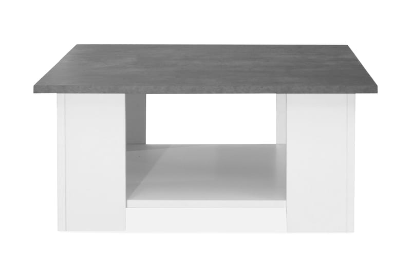 Soffbord Square 89 cm med Förvaring Hylla - Vit/Betonggrå - Möbler - Bord & matgrupp - Soffbord