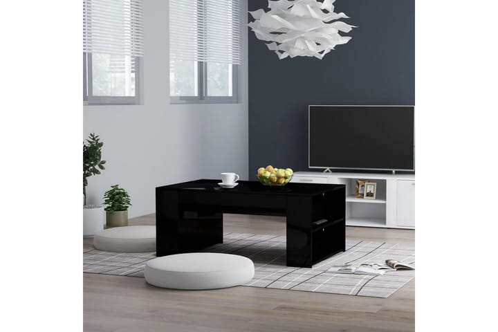 Soffbord svart högglans 100x60x42 cm spånskiva - Svart - Möbler - Bord & matgrupp - Soffbord