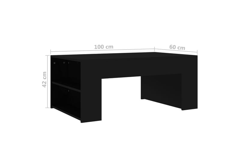 Soffbord svart högglans 100x60x42 cm spånskiva - Svart - Möbler - Bord & matgrupp - Soffbord