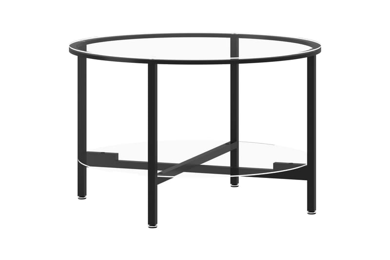 Soffbord svart och transparent 70 cm härdat glas - Svart - Möbler - Bord & matgrupp - Soffbord
