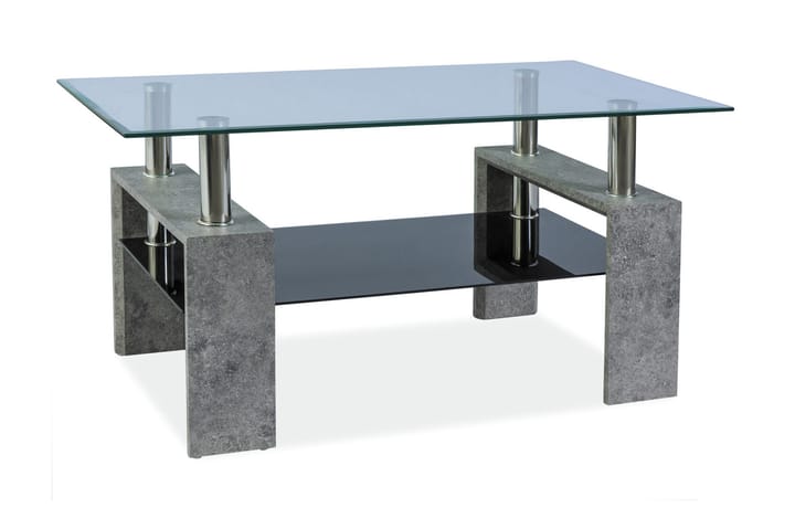 Soffbord Syalets II 110 cm med Förvaring Hylla - Transparent/Grå - Möbler - Bord & matgrupp - Soffbord