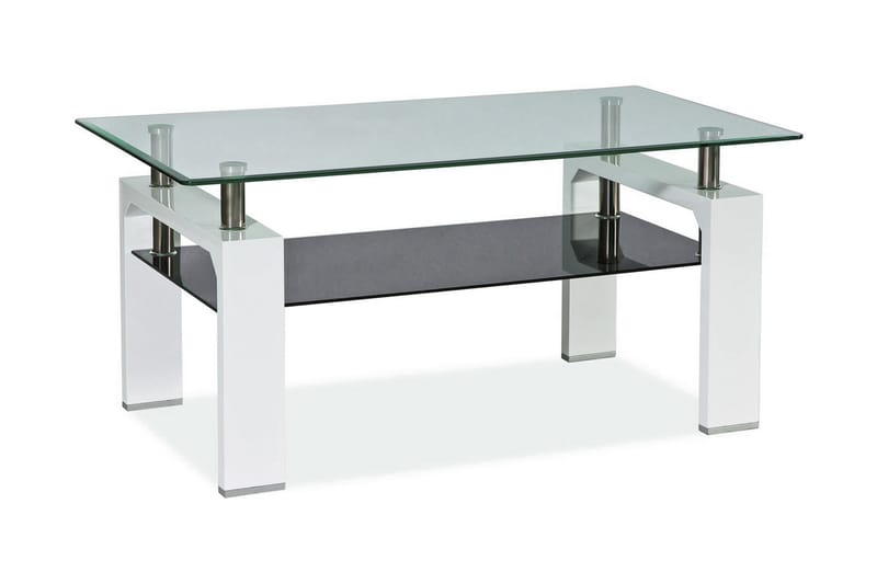 Soffbord Syalets II 110 cm med Förvaring Hylla - Vit/Grå - Möbler - Bord & matgrupp - Soffbord