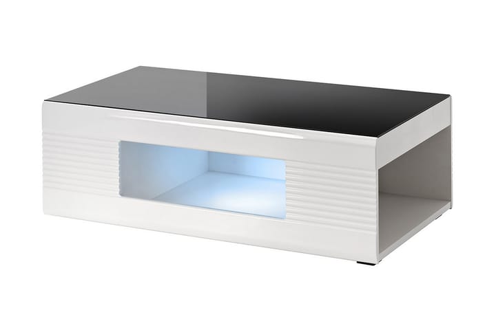 Soffbord Taste 120 cm med Förvaring LED-belysning - Vit/Svart - Möbler - Bord & matgrupp - Soffbord