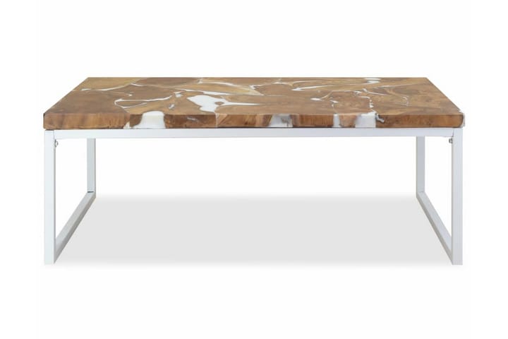 Soffbord teak och harts 110x60x40 cm - Vit - Möbler - Bord & matgrupp - Soffbord