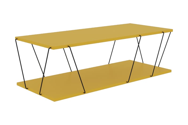 Soffbord Terande 120 cm med Förvaring Hylla - Gul/Svart - Möbler - Bord & matgrupp - Soffbord
