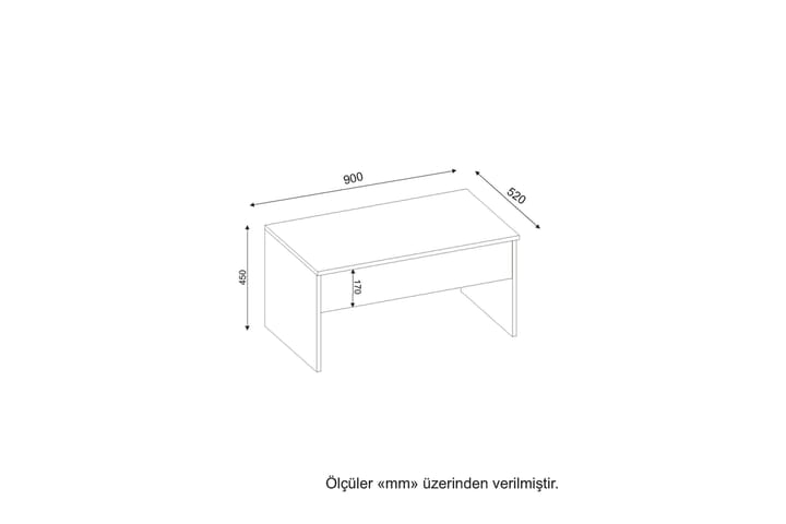 Soffbord Tessie 90 cm Höj- och Sänkbar med Förvaring - Vit - Möbler - Bord & matgrupp - Soffbord