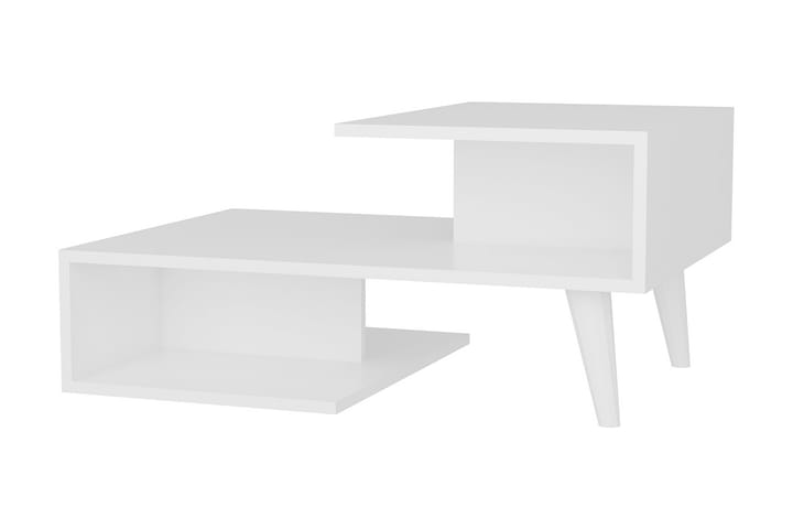 Soffbord Tessie 90 cm med Förvaring Hyllor - Vit - Möbler - Bord & matgrupp - Soffbord
