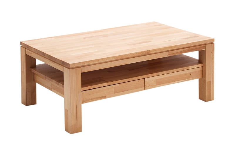 Soffbord Tinga 115 cm med Förvaring Hyllor + Lådor med Förva - Ekfärg - Möbler - Bord & matgrupp - Soffbord - Soffbord med förvaring