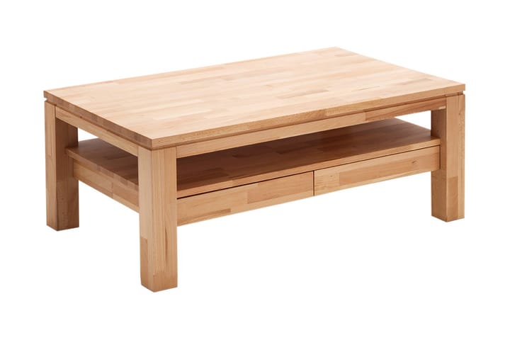 Soffbord Tinga 115 cm med Förvaring Hyllor + Lådor med Förva - Ekfärg - Möbler - Bord & matgrupp - Soffbord