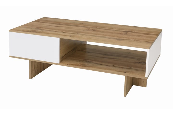 Soffbord Tobola 120 cm med Förvaring Hylla - Natur/Vit - Möbler - Bord & matgrupp - Soffbord