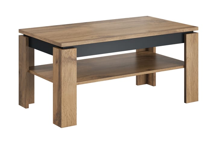 Soffbord Torame 100 cm med Förvaring Hylla - Ekfärg/Antracit - Möbler - Bord & matgrupp - Soffbord