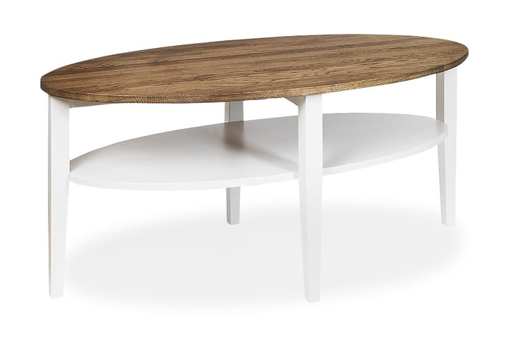 Soffbord Tranås 120 cm Ovalt Ek/Vit - Ek|Vit - Möbler - Bord - Soffbord